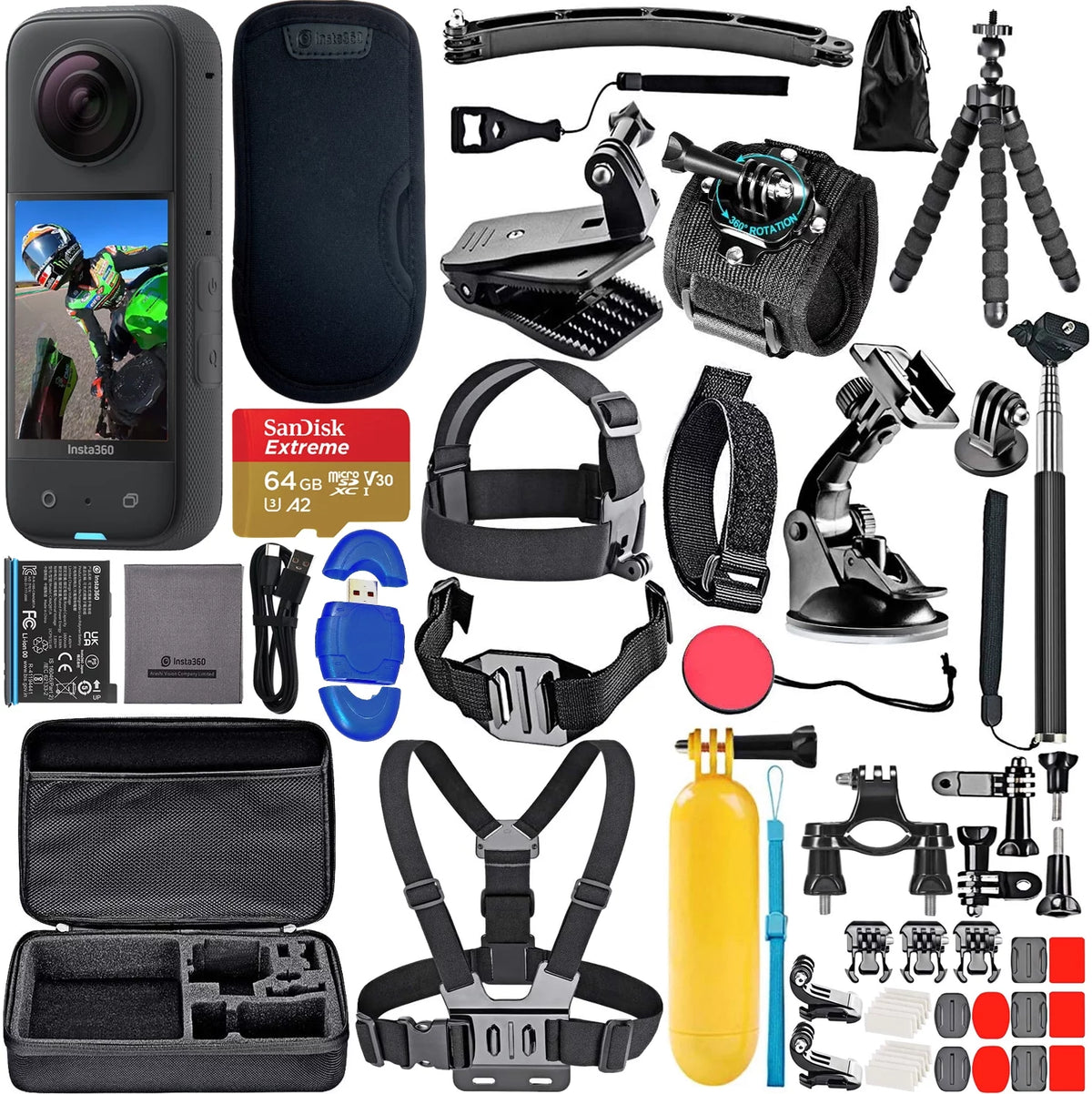 Insta360 X3 360° Waterproof Action Camera with 48MP Sensors