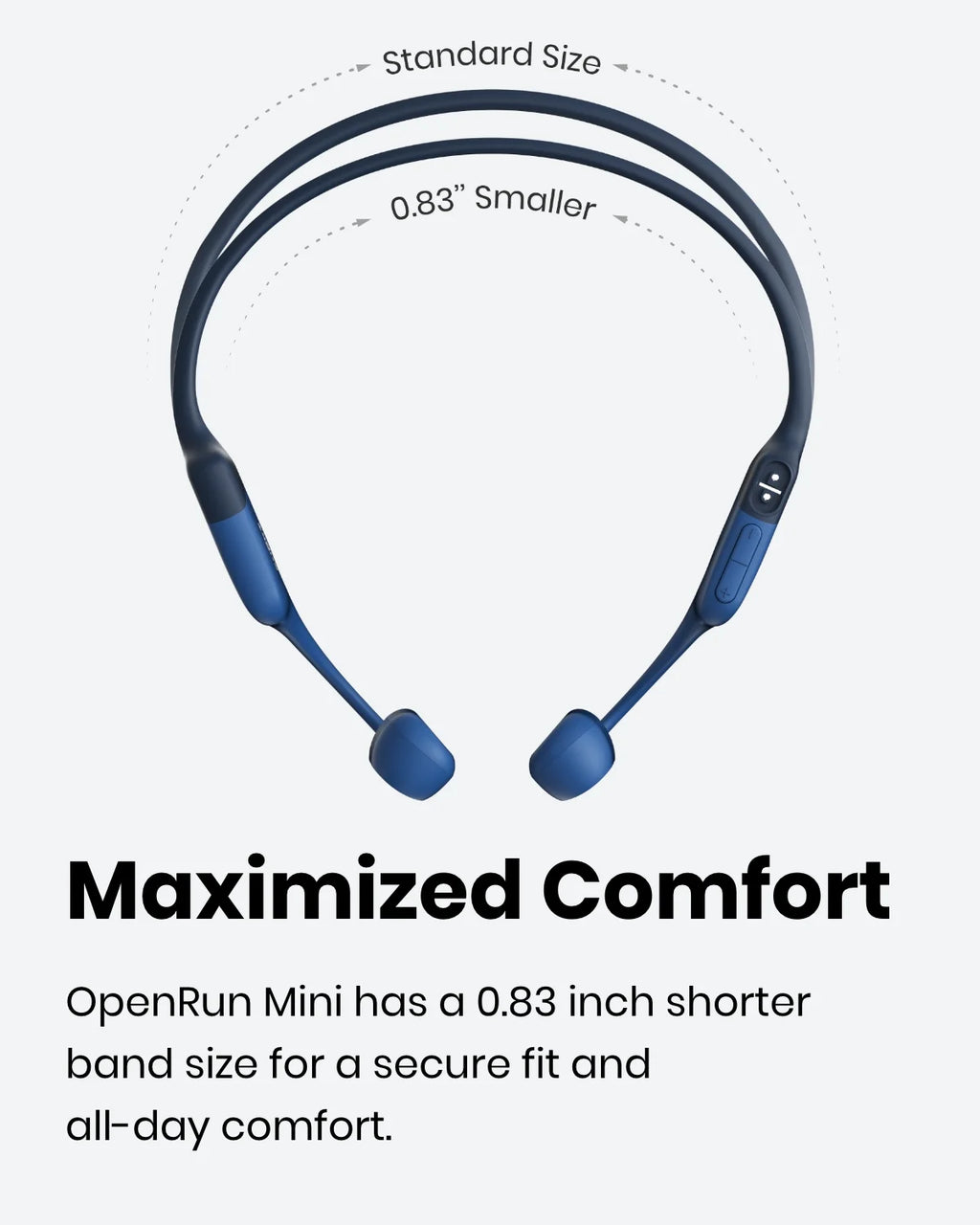 OpenRun Mini Bone Conduction Waterproof Bluetooth Headphones for Sports with Cooling Wristband (Blue, Mini)