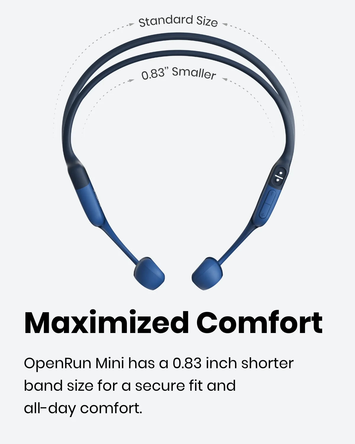 OpenRun Mini Bone Conduction Waterproof Bluetooth Headphones for Sports with Cooling Wristband (Blue, Mini)