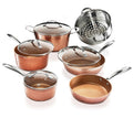 Gotham Steel Hammered 10 Piece Cookware Set, Oven Safe, Dishwasher Safe - Elegant Pots and Pans