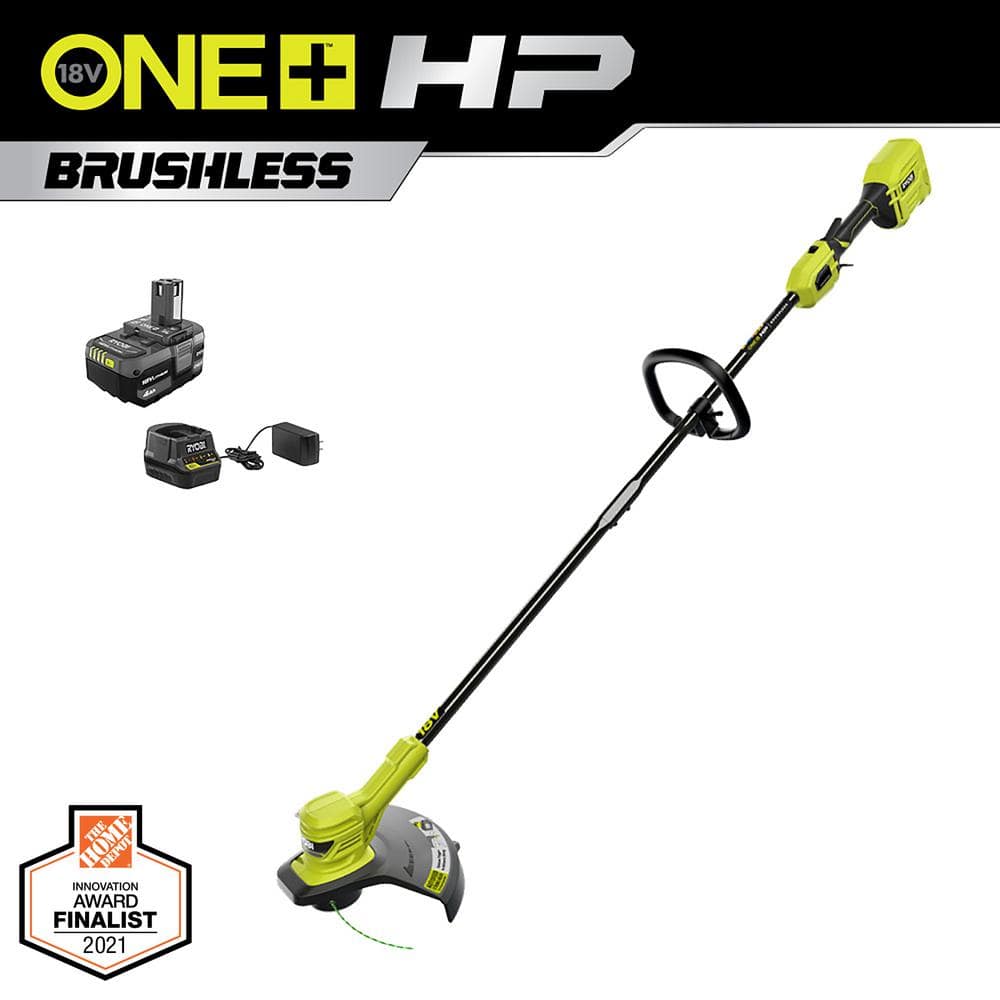 18V Brushless 13 in. Cordless Battery String Trimmer with 4.0 Ah Battery and Charger