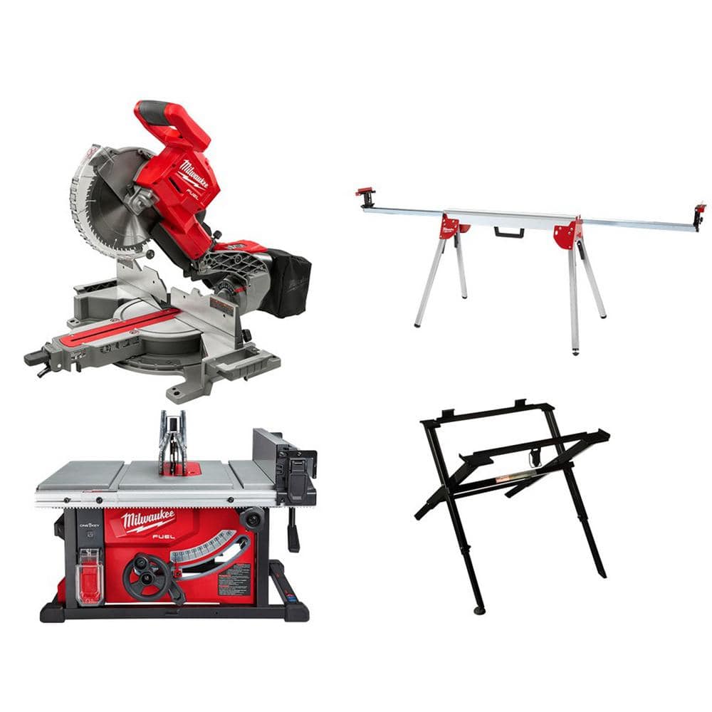 Milwaukee M18 FUEL 8-1/4 in. Table Saw and 10 in. Miter Saw Combo Kit with Stands