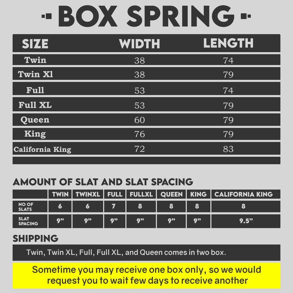 8" Split wood Box Spring/Foundation for Mattress, Queen