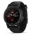 Garmin Fenix 5S Plus Sapphire Smart Watch, Black with Black Band