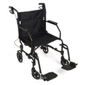 Lightweight Transport Wheelchair, Folding Transport Chair, Swing-Away Footrests, 300 lb Weight Capacity, Black Frame