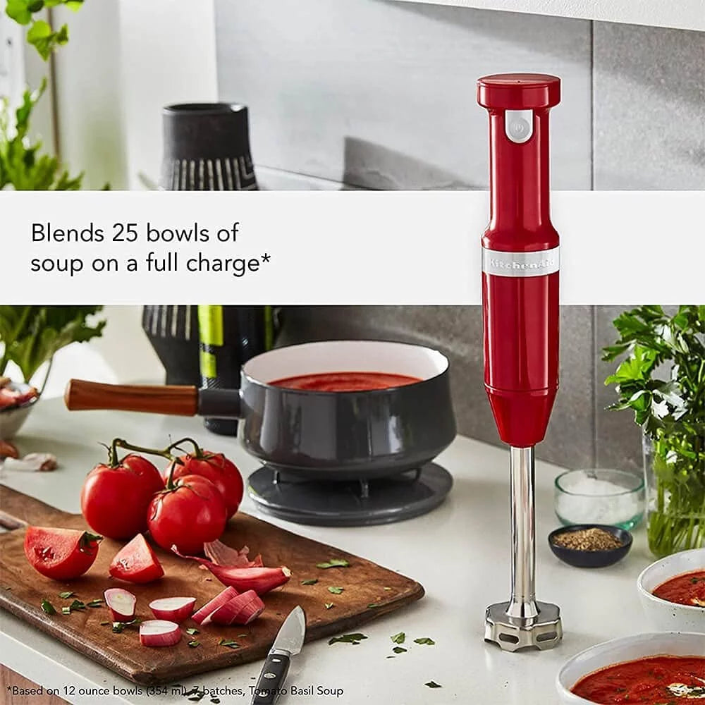 Cordless Variable Speed Hand Blender with Chopper and Whisk Attachment