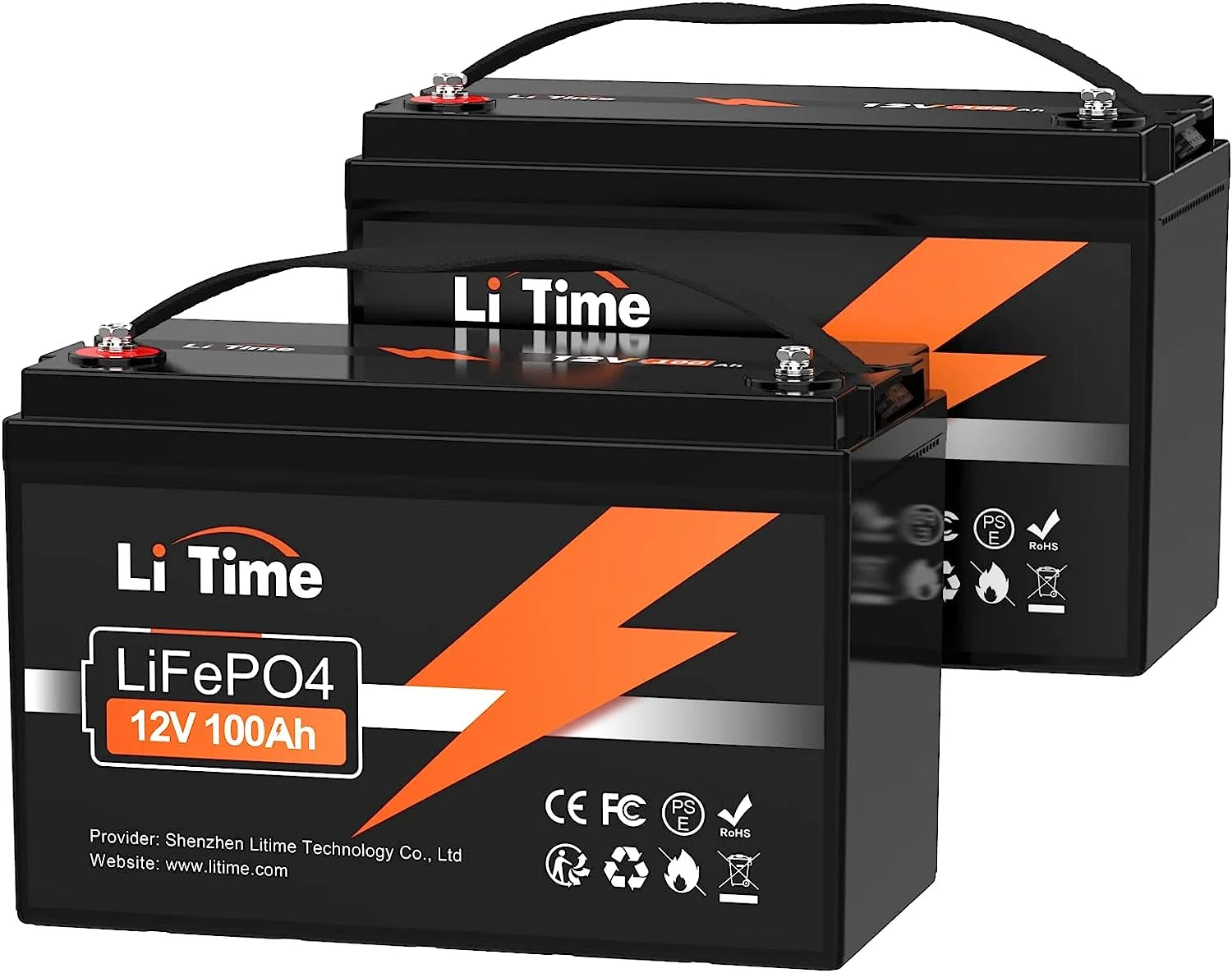 2 Pack 12V 100Ah LiFePO4 Lithium Battery Group 31 Lithium Iron Battery for RV Camping Solar