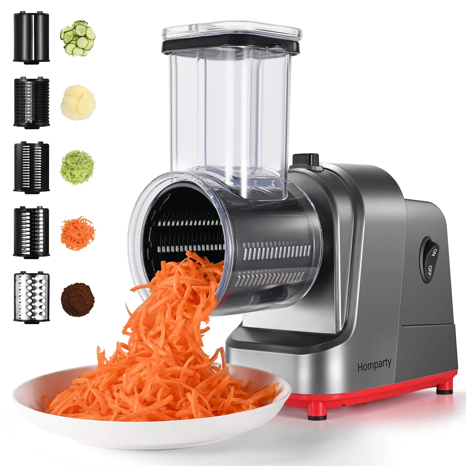 Electric Cheese Grater, 250W Electric Slicer Shredder