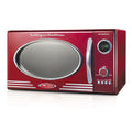 Retro Microwave for Countertop 0.9 cu ft Vintage Microwave, Red
