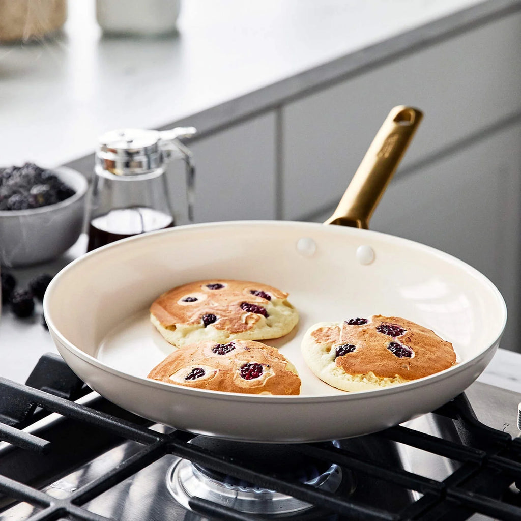 GreenPan Reserve Ceramic Nonstick 10-Piece Cookware Set | Taupe with Gold-Tone Handles