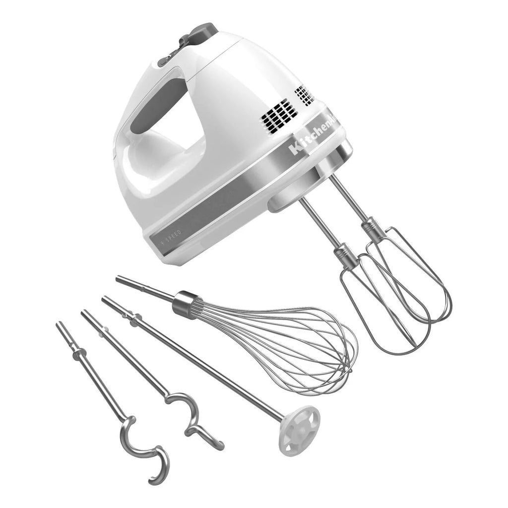 KitchenAid 9-Speed Hand Mixer, White, KHM926