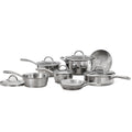 Gourmet Stainless Steel Tri-Ply Base Cookware Set, 12 Piece