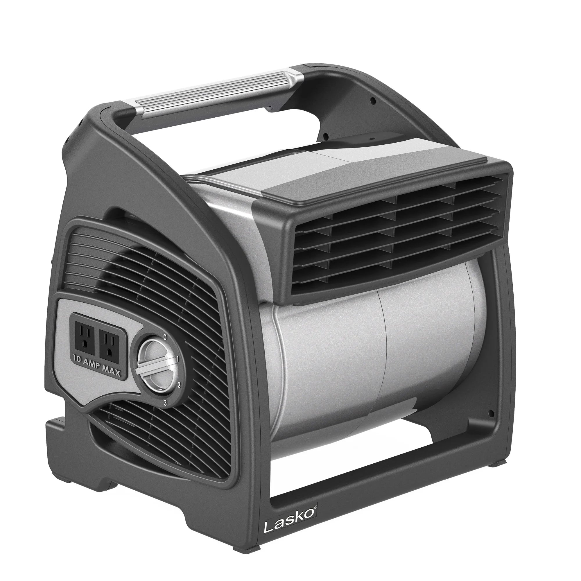 14.5" Max Performance Pivoting Blower Floor Fan with Outlet, Black, U15701, New
