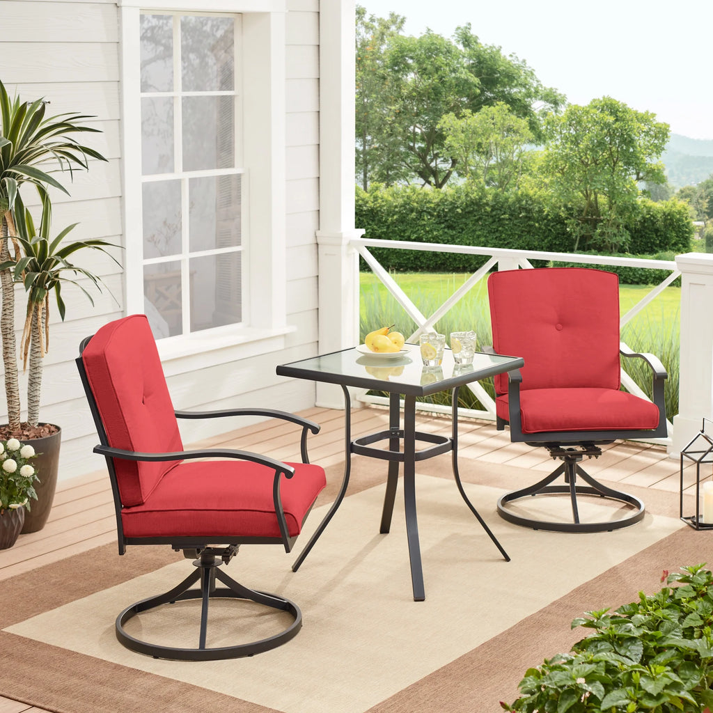 Belden Park 3-Piece Outdoor Patio Bistro Set, Red