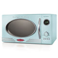 Retro Microwave for Countertop 0.9 cu ft Vintage Microwave, Aqua