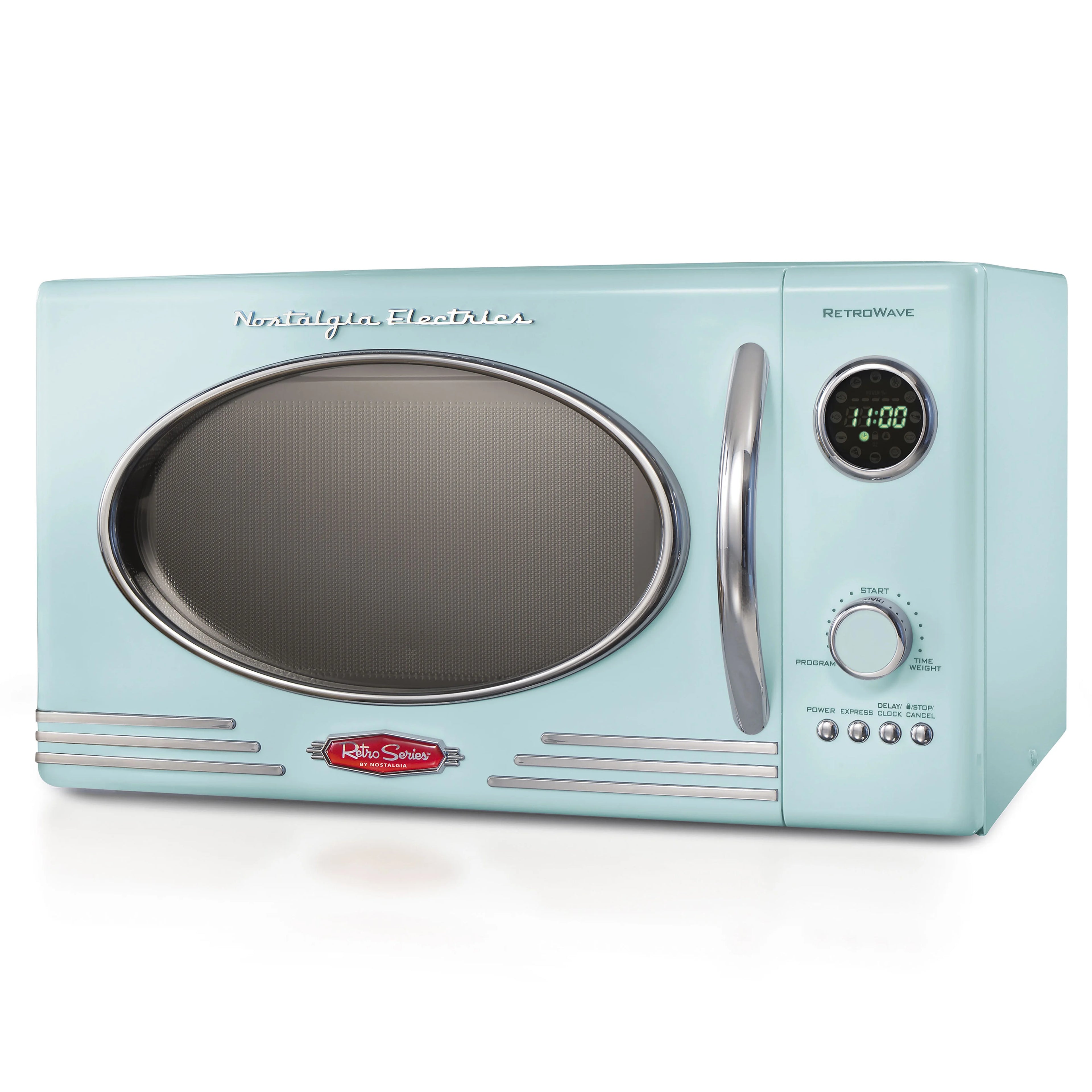 Retro Microwave for Countertop 0.9 cu ft Vintage Microwave, Aqua
