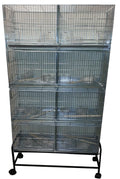 Large Galvanized Zinc Plated Stackable Breeding Bird Cage with Rolling Stand