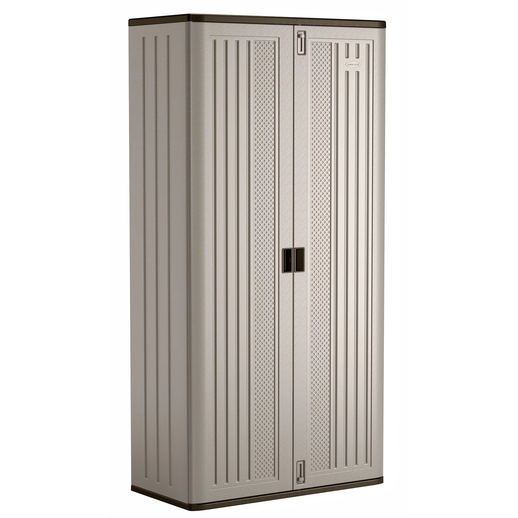 80" Tall Resin Storage Cabinet Locker for Garage, Home, Shed, Platinum Metallic, BMC8000