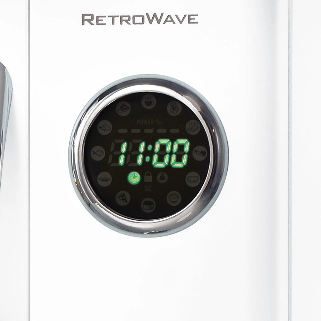 Retro Microwave for Countertop 0.9 cu ft Vintage Microwave, White