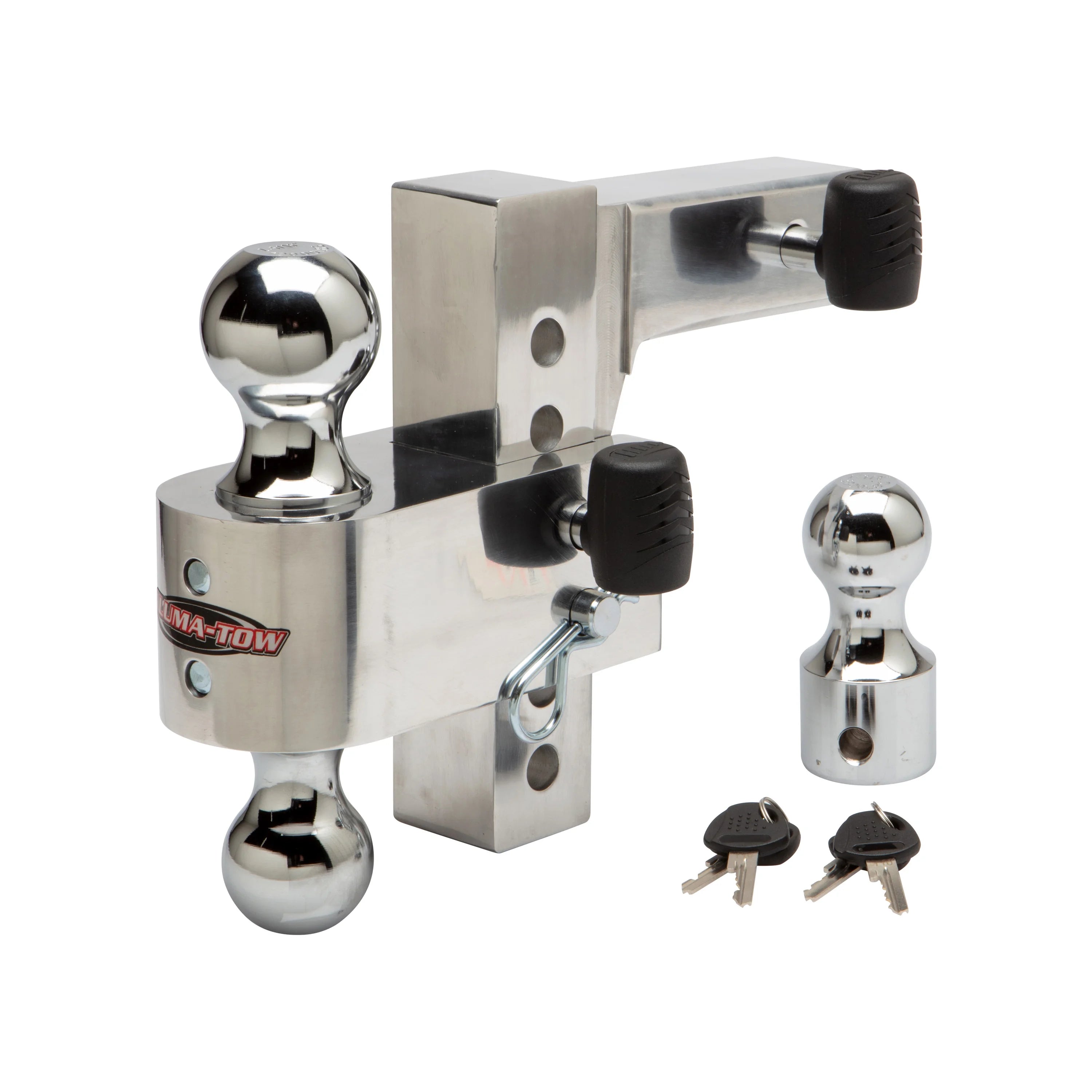 6" Drop Adjustable Interchangeable Hitch System - 3 Hitch Balls - Locking Pins - 12,000 lb. GTWR