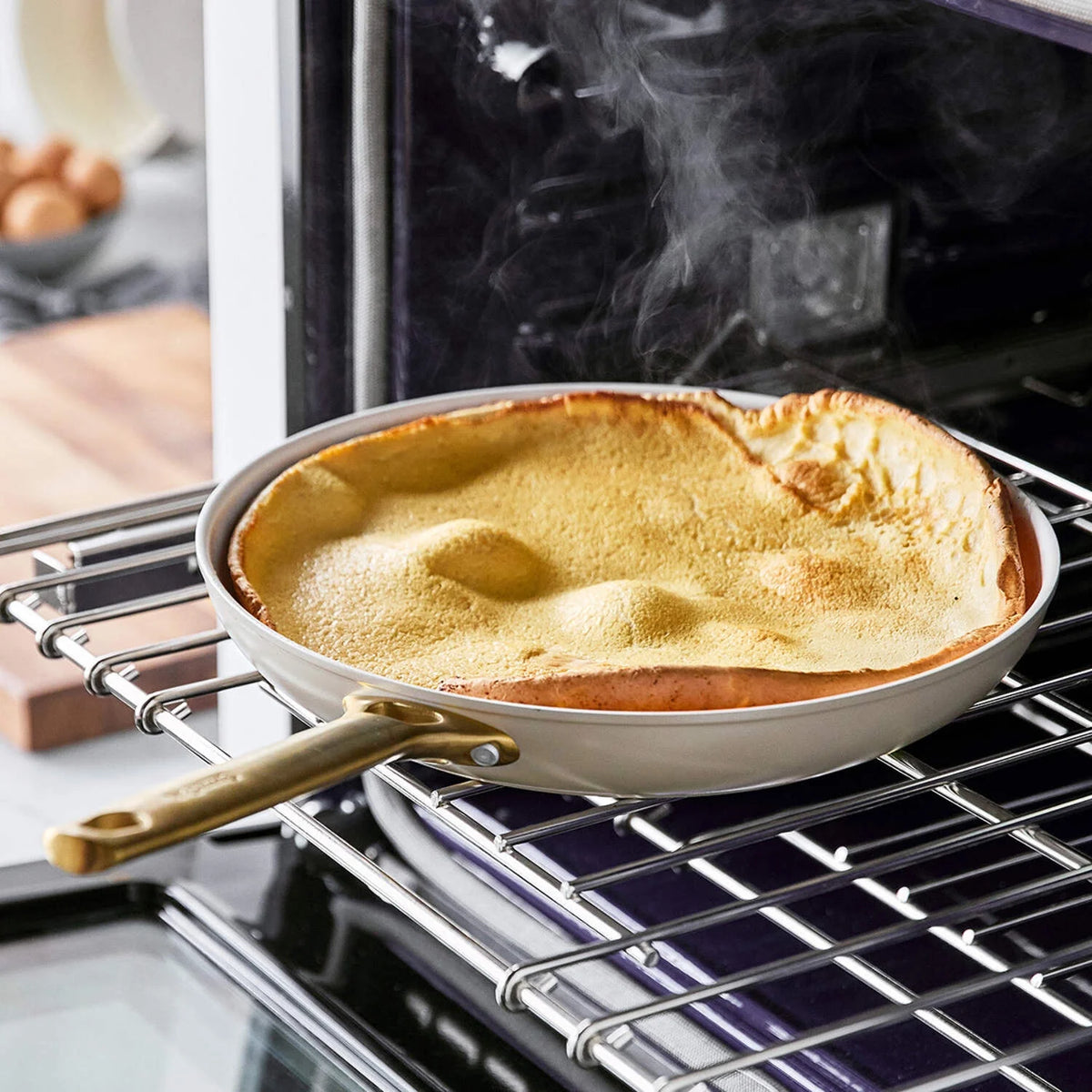 GreenPan Reserve Ceramic Nonstick 10-Piece Cookware Set | Taupe with Gold-Tone Handles