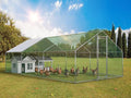 Large Galvanized Steel Metal Chicken Coop, Walk-in Poultry Cage