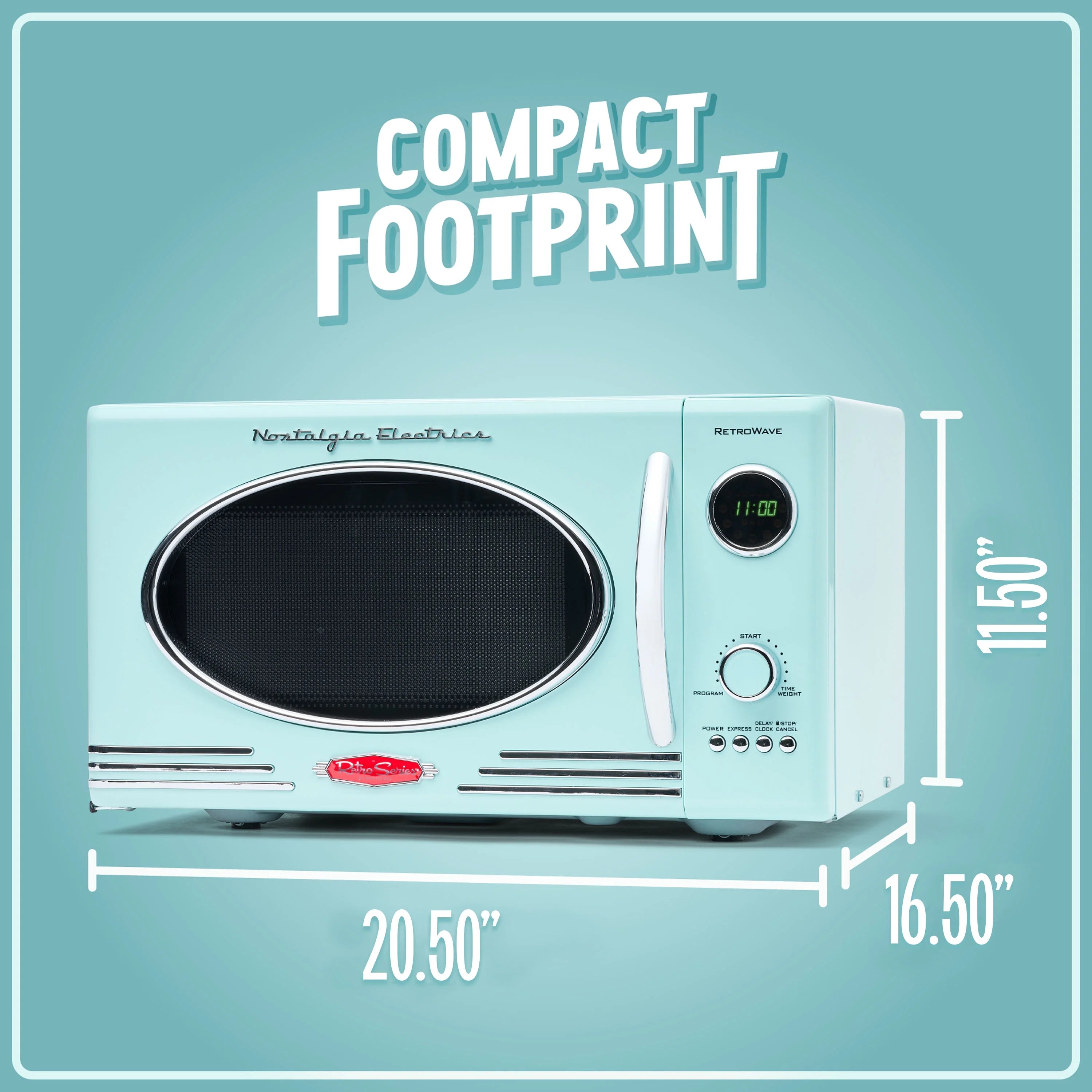 Retro Microwave for Countertop 0.9 cu ft Vintage Microwave, Aqua