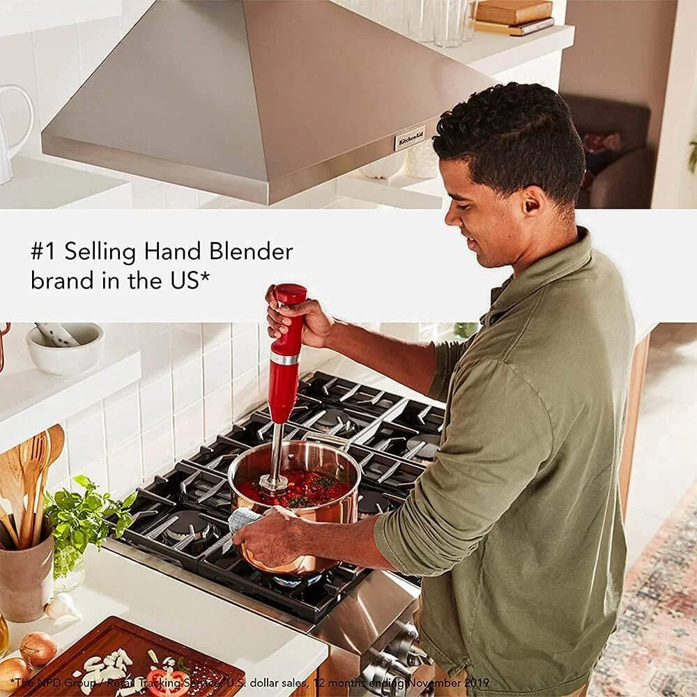Cordless Variable Speed Hand Blender with Chopper and Whisk Attachment