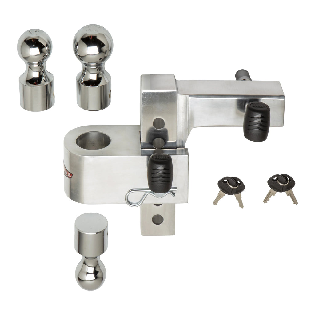 6" Drop Adjustable Interchangeable Hitch System - 3 Hitch Balls - Locking Pins - 12,000 lb. GTWR