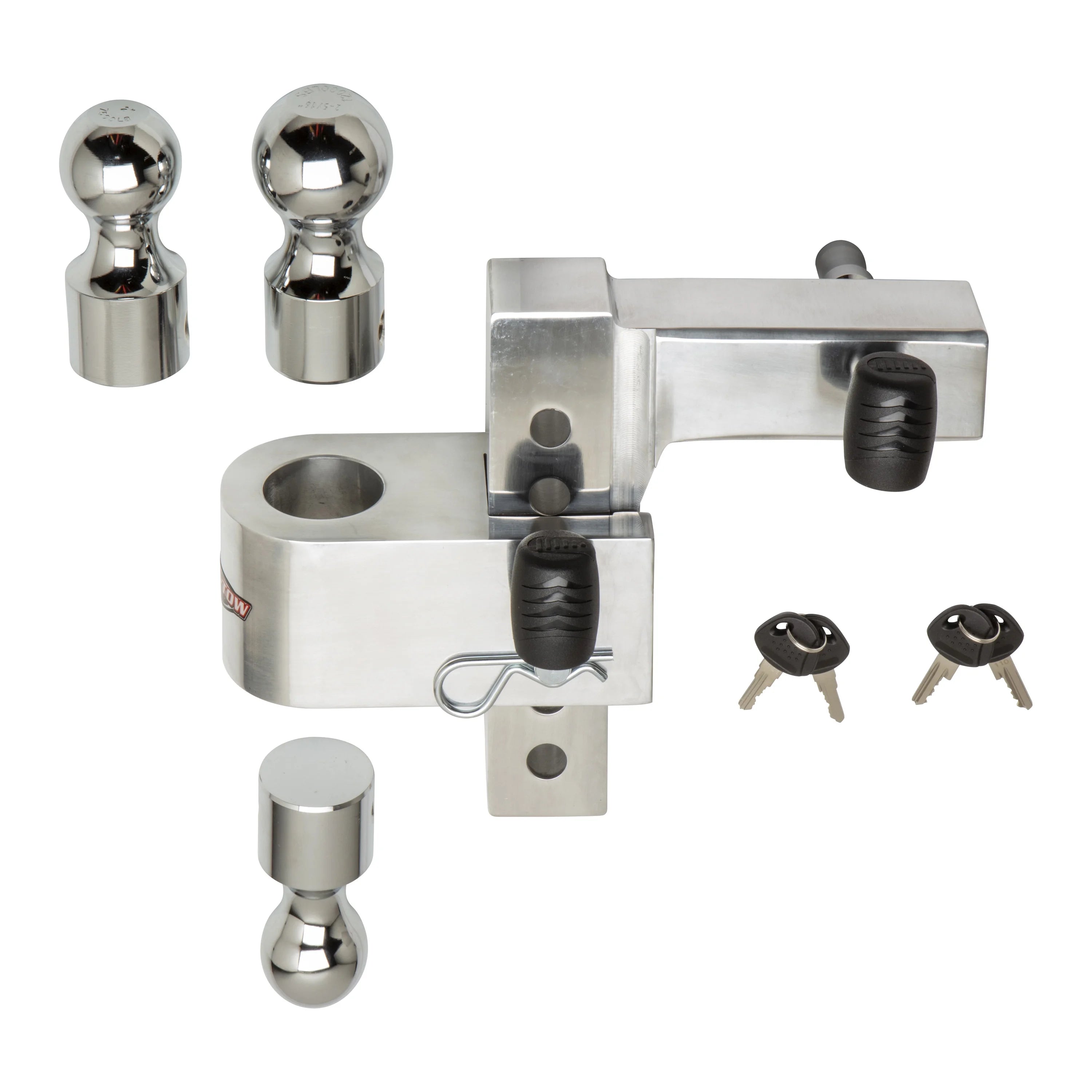 6" Drop Adjustable Interchangeable Hitch System - 3 Hitch Balls - Locking Pins - 12,000 lb. GTWR
