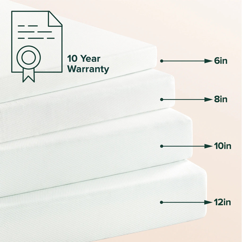 10" Green Tea Memory Foam Mattress, Twin