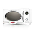 Retro Microwave for Countertop 0.9 cu ft Vintage Microwave, White