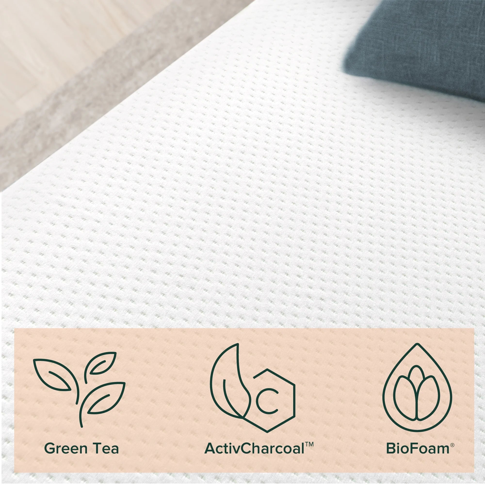 10" Green Tea Memory Foam Mattress, Twin